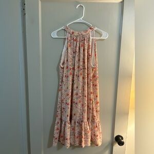 Pink Floral Halter Dress